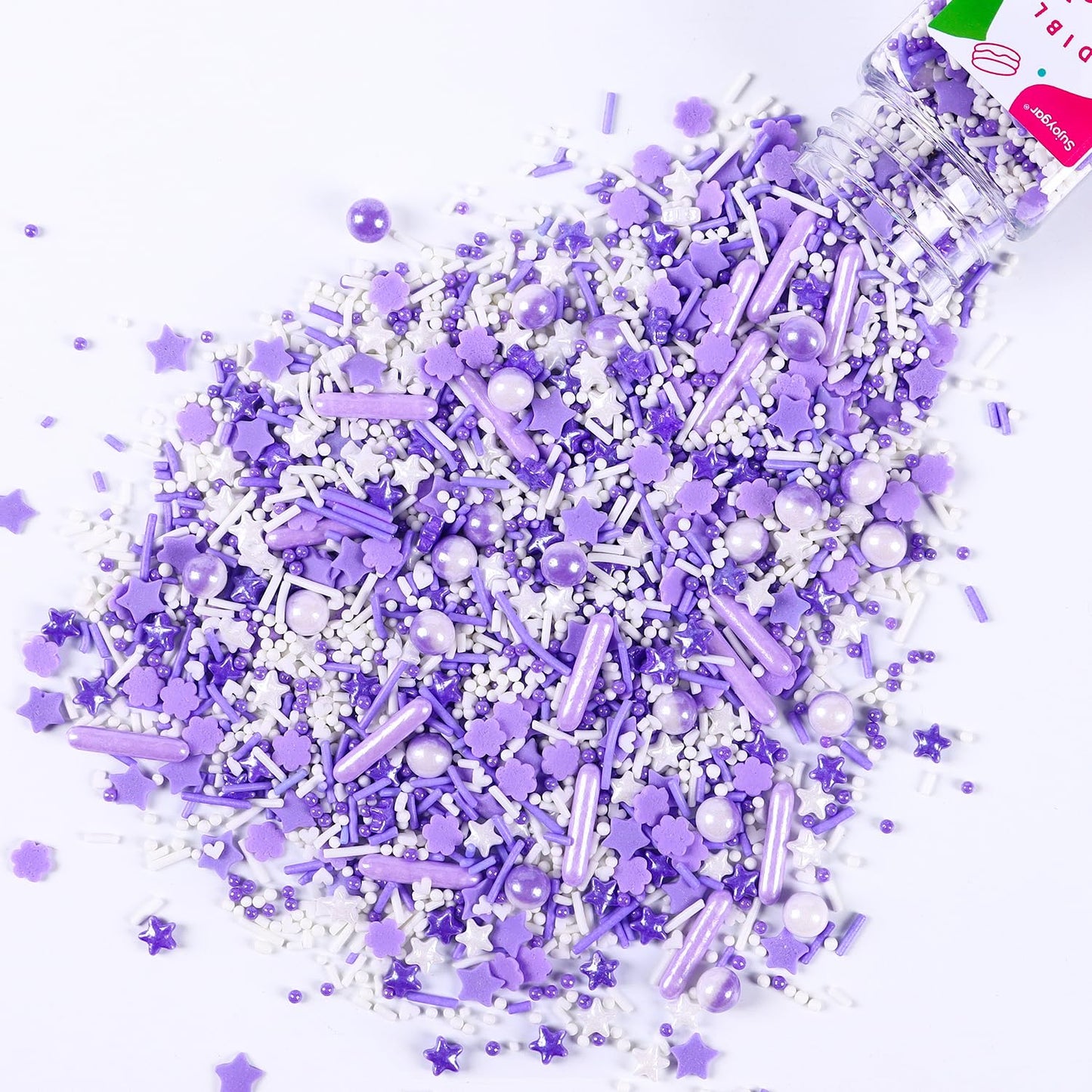 Purple Sprinkles For Cake Decorating, 3.52Oz Edible Star Sprinkles, Cupcake Sprinkles, Baking Sprinkles, Ice Cream Sprinkles, Co