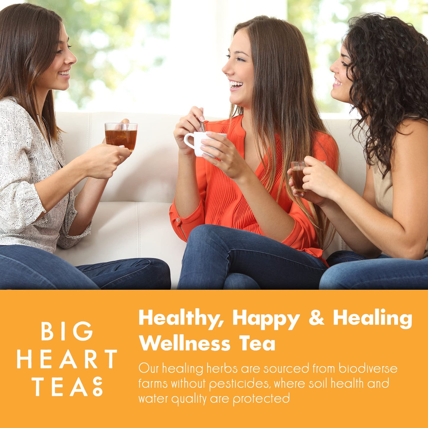 Big Heart Tea Co. Turmeric Ginger Tea Bags - Organic Herbal Blend - 50 Pack