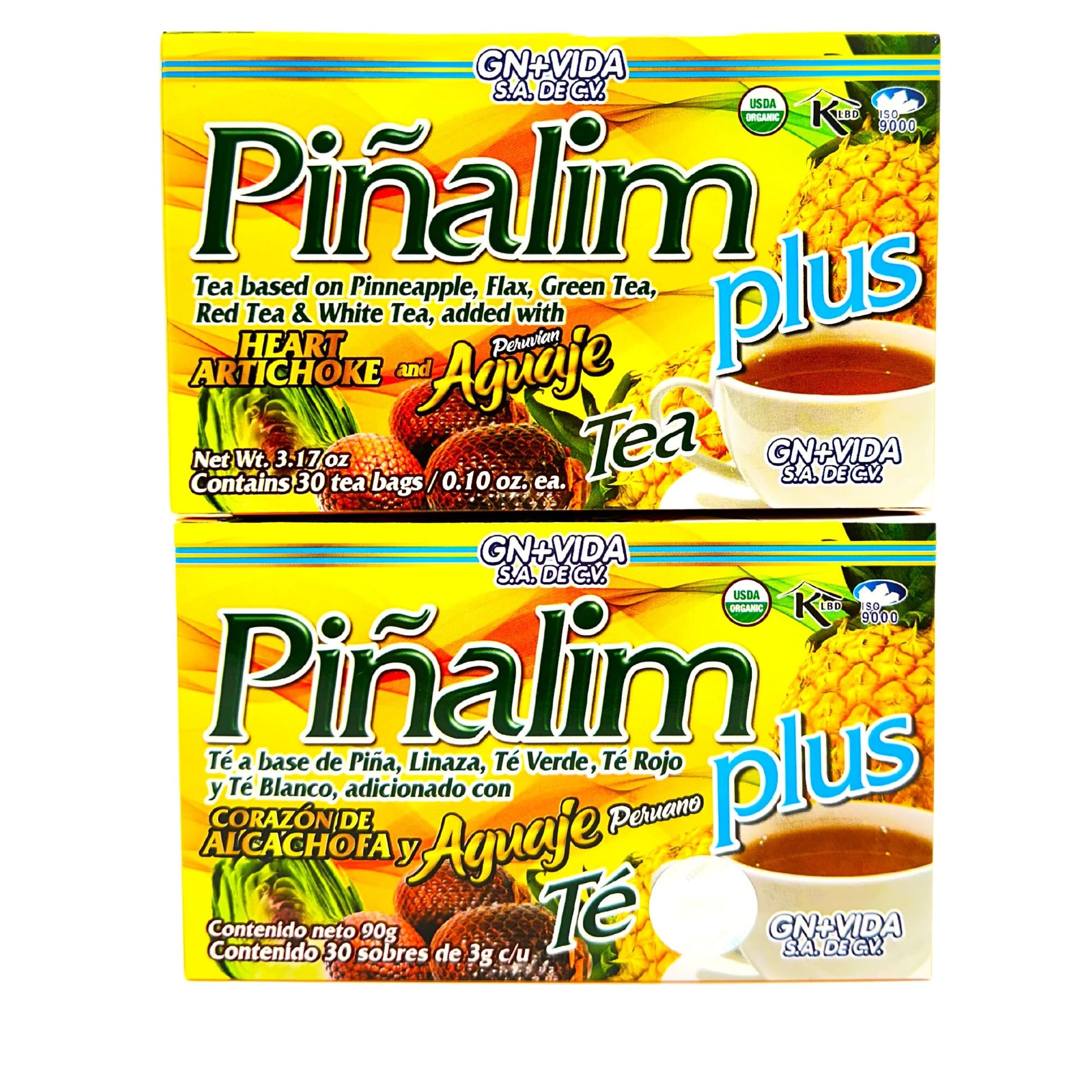 GN+Vida Pinalim Plus Tea, Antioxidant Formula, Caffeine Free, Cleanse Digestive Tea, Pack of 2, 60 Ct.