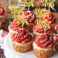 36 Pcs Mr & Mrs Cupcake Toppers With Love Heart Bridal Shower Cupcake Picks Wedding Engagement Birthday Party Cake Decorations S