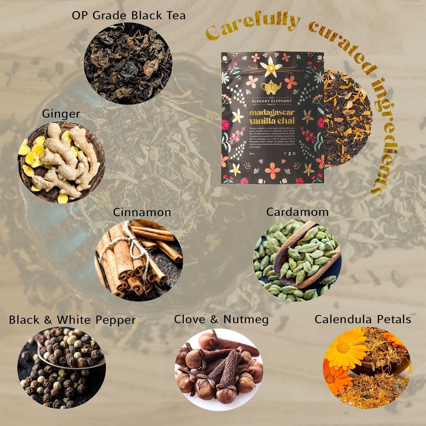 Madagascar Vanilla Chai Tea - Loose Leaf Black Tea W/Cinnamon, Ginger & Clove - Natural, Aromatic & Perfect For Hot Or Iced Latt