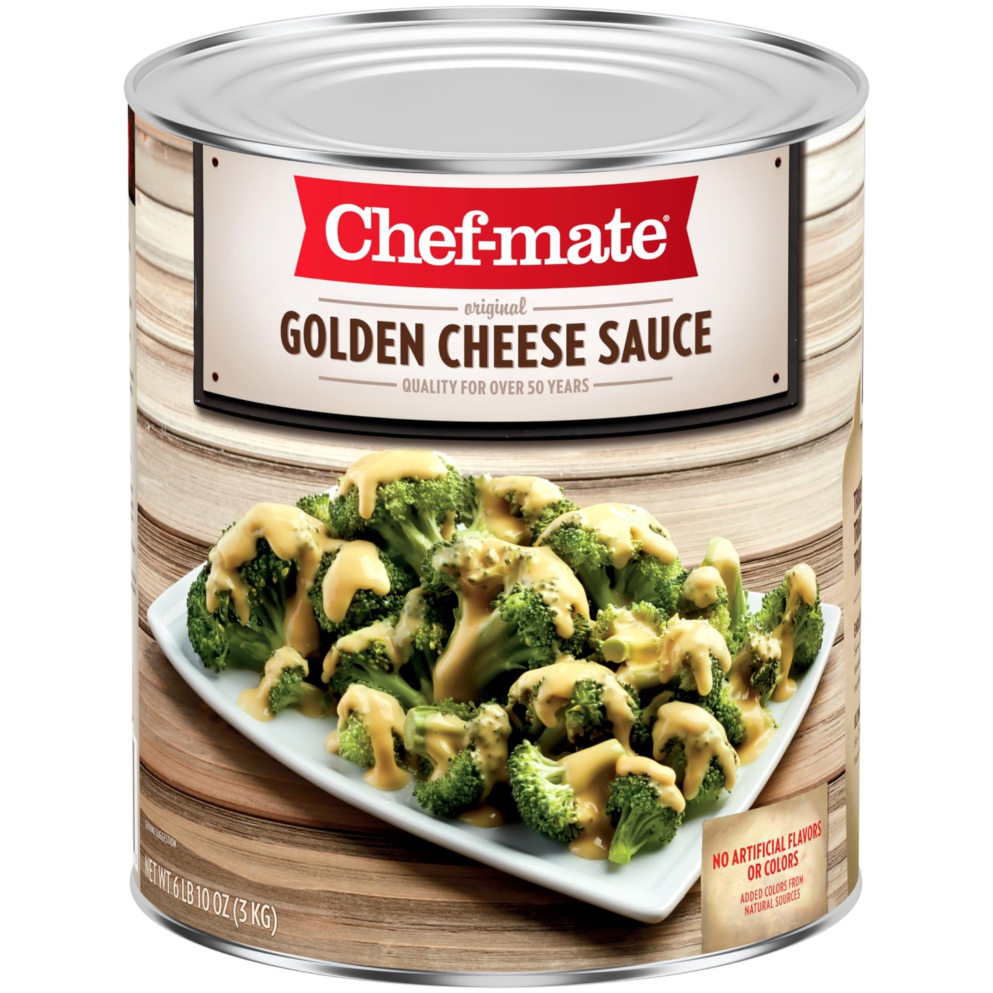 Chef-mate Golden Cheddar Cheese Sauce, Canned Food for Mac and Cheese, 6 lb 10 oz (#10 Can)