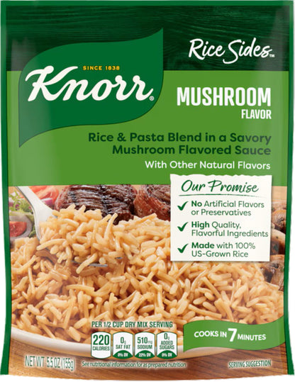 Knorr Mushroom Flavor Rice Sides, 5.5 oz (Pack of 6)