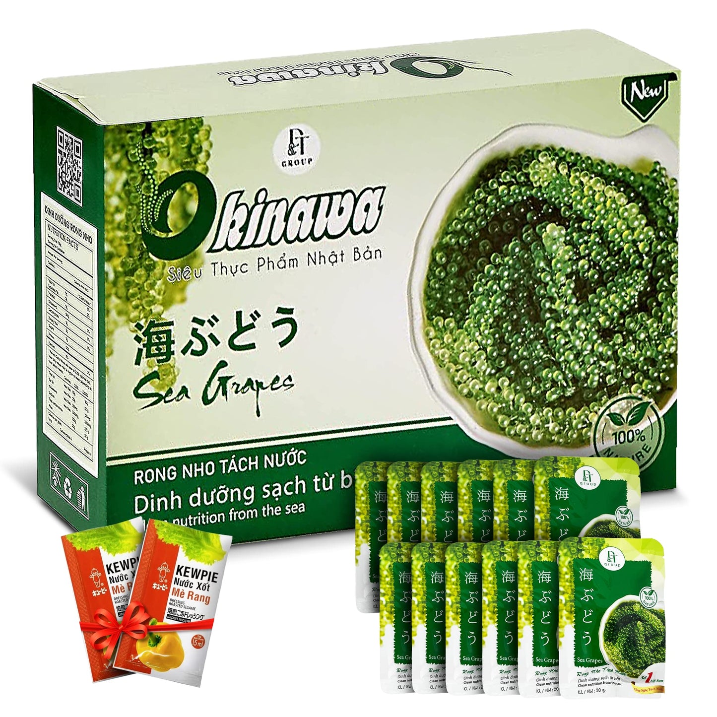 NAMISO Organic Sea Grapes Seaweed, Superfood, 240g (Pack of 12)