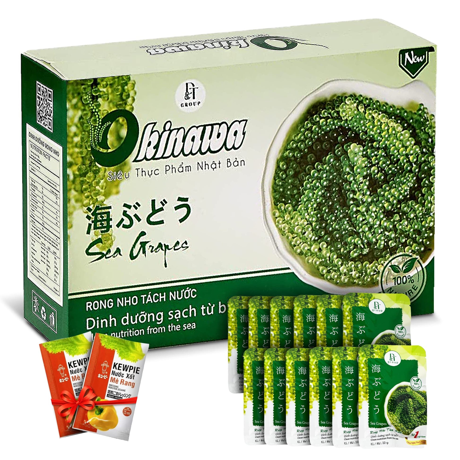 NAMISO Organic Sea Grapes Seaweed, Superfood, 240g (Pack of 12)