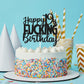Caiwowo Birthday Cake Topper - Funny Black Glitter Design for 19th Birthday Celebration - Paper Material