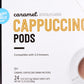Happy Belly Cappuccino Coffee Pods, Light Roast, Caramel Flavor, 24 Count, Creamy Tan