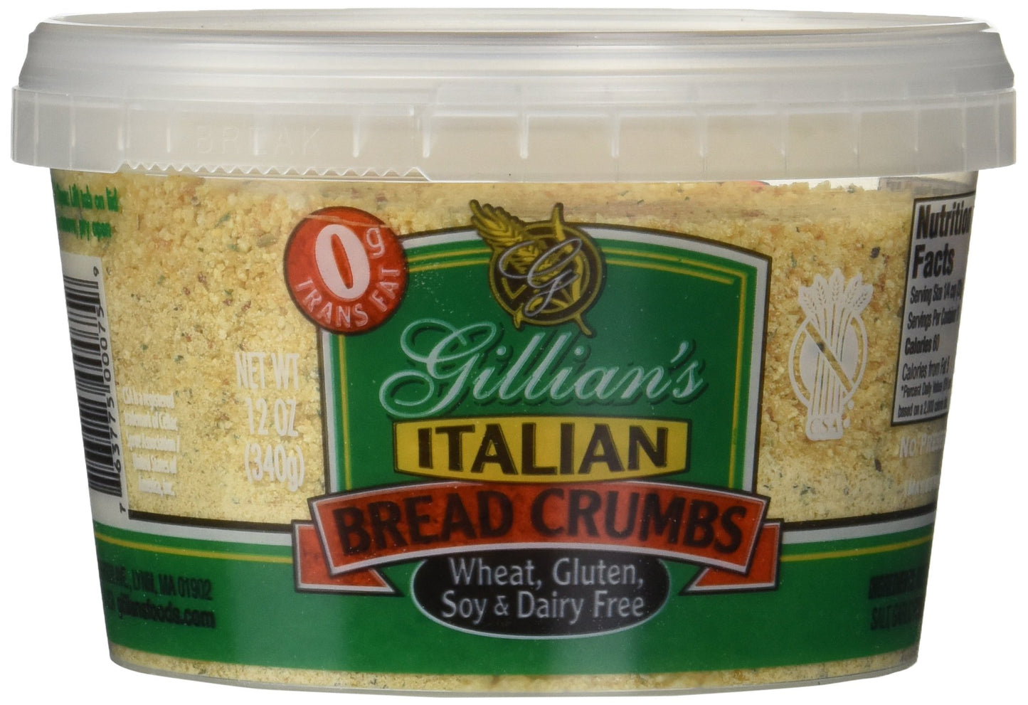 Gillian'S Foods Gluten Free Italian Bread Crumbs -- 12 Oz