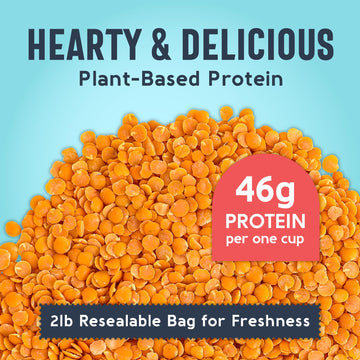 One In A Mill Split Red Lentils 2Lb Resealable Bag | For Soup, Stews, & Curries | All-Natural Plant-Based Protein | Ou Kosher