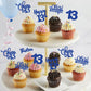 30 Pack Happy 13Th Birthday Cupcake Toppers Dark Blue Glitter 13 Official Teenager Cheers To 13 Years Old Birthday Cupcake Picks