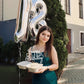 EONNCNT Happy Birthday Cake Topper Silver Glitter Decoration - MOUCCT-HB