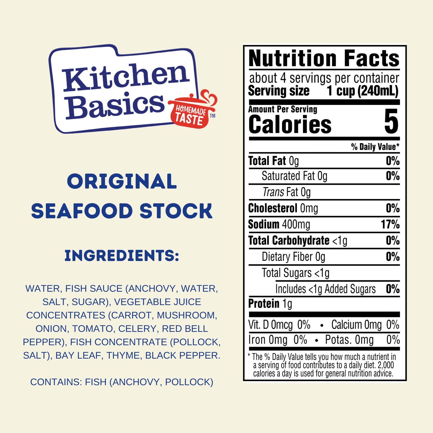 Kitchen Basics Seafood Stock, No Artificial Flavors, Gluten Free, 32 oz (Pack of 12)