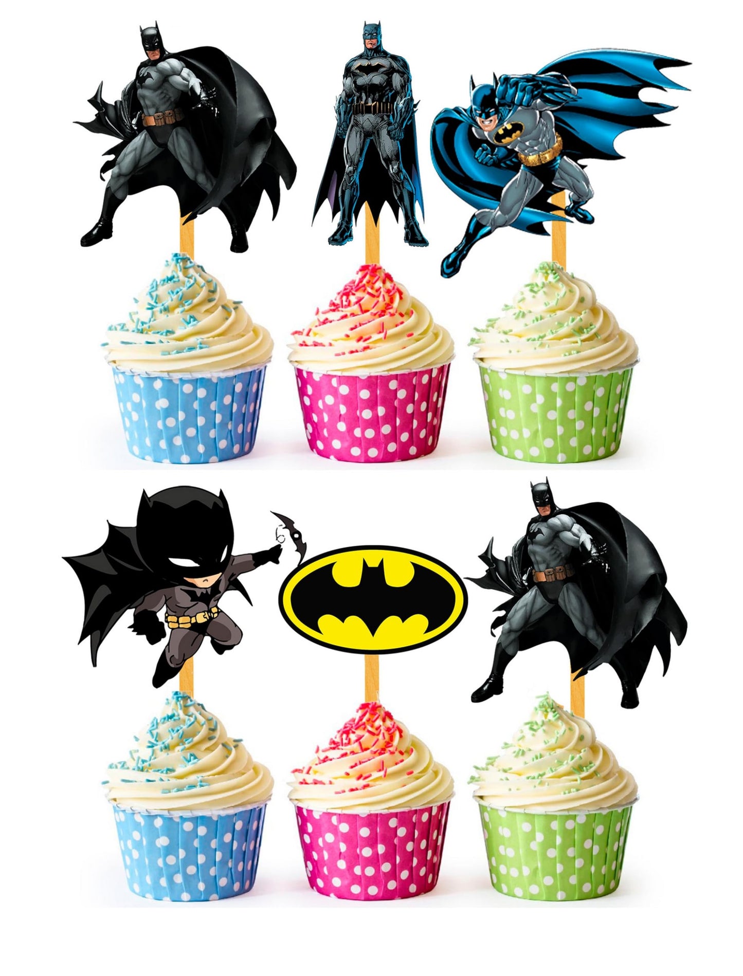 24X Knight Of Shadows Hero Cupcake Toppers - Strong Picks Happy Birthday D?Cor  Cupcake Decorations For Kids Birthdays