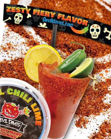 Devil Daves Bloody Mary Rimmer - Spicy Chelada Chili Lime - Premium Seasoning Blend - Use With Micheladas Or Spicy Maragaritas |