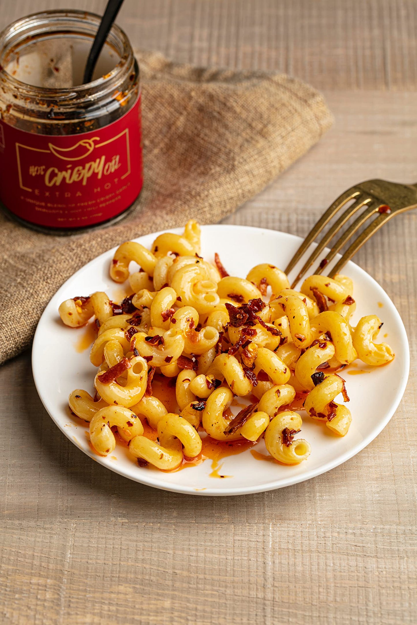 Hot Crispy Oil Chili Crisp - Fried Garlic, Shallots & Chili Peppers, 6 Ounce, Red/Black/Gold