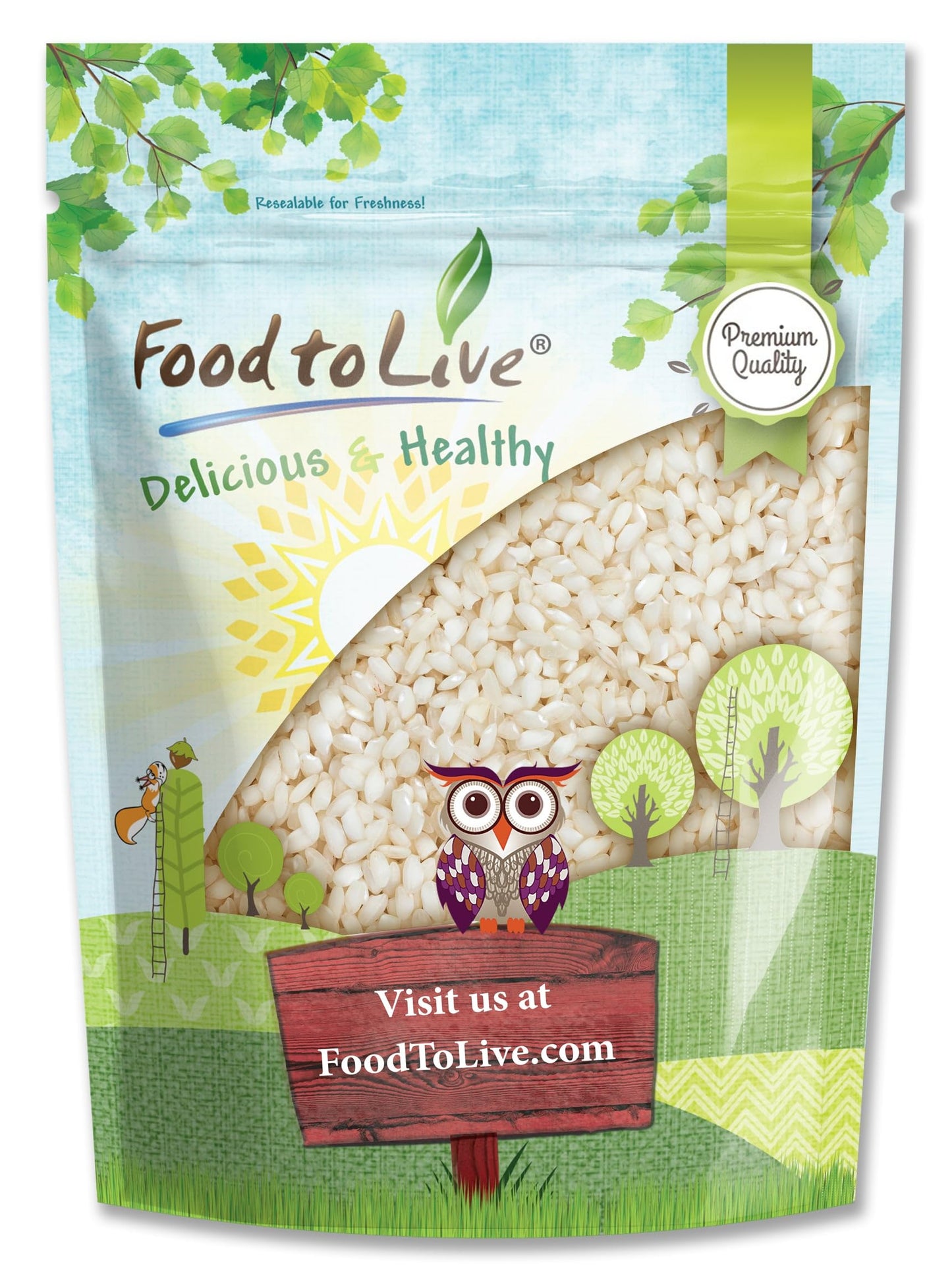 Food to Live Italian Arborio Rice, 2 Pounds - Short Grain White Rice. Gourmet Superfino Grade. Perfect for Creamy Risottos and C