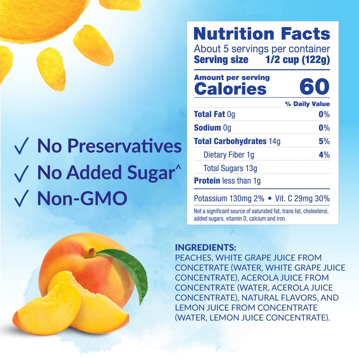 Dole Jarred Peaches Sliced Yellow Cling In 100% Fruit Juice, 23.5 Ounce Jar (Pack Of 8)