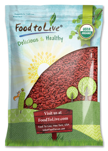 Food To Live Organic Goji Berries, 6 Pounds - Sun Dried, Large And Juicy, Non-Gmo, Raw, Vegan, Sirtfood, Bulk