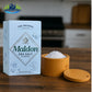 Bamboo Salt Box Cellar Canister Gift Set With Maldon Sea Salt Flakes 8.5 Oz Box - Great For Salts, Spices, Seasonings In Your Gourmet Kitchen By Northward Spirit