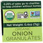 Spicely Organic Onion Granulates 0.4 Oz Certified Gluten-Free