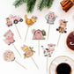 Gyufise 36Pcs Pink Floral Farm Animal Cupcake Toppers Pink Cute Girl Farm Animal Birthday Cupcake Toppers Picks For Girls Farm A