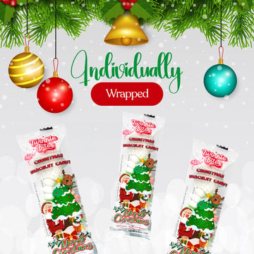 30 Pack Christmas Candy Bracelets - Individually Wrapped Holiday Themed Designs & Delicious Flavor -Bulk Christmas Candy Use For Stocking Stuffers  Party Favor  Classroom & Office