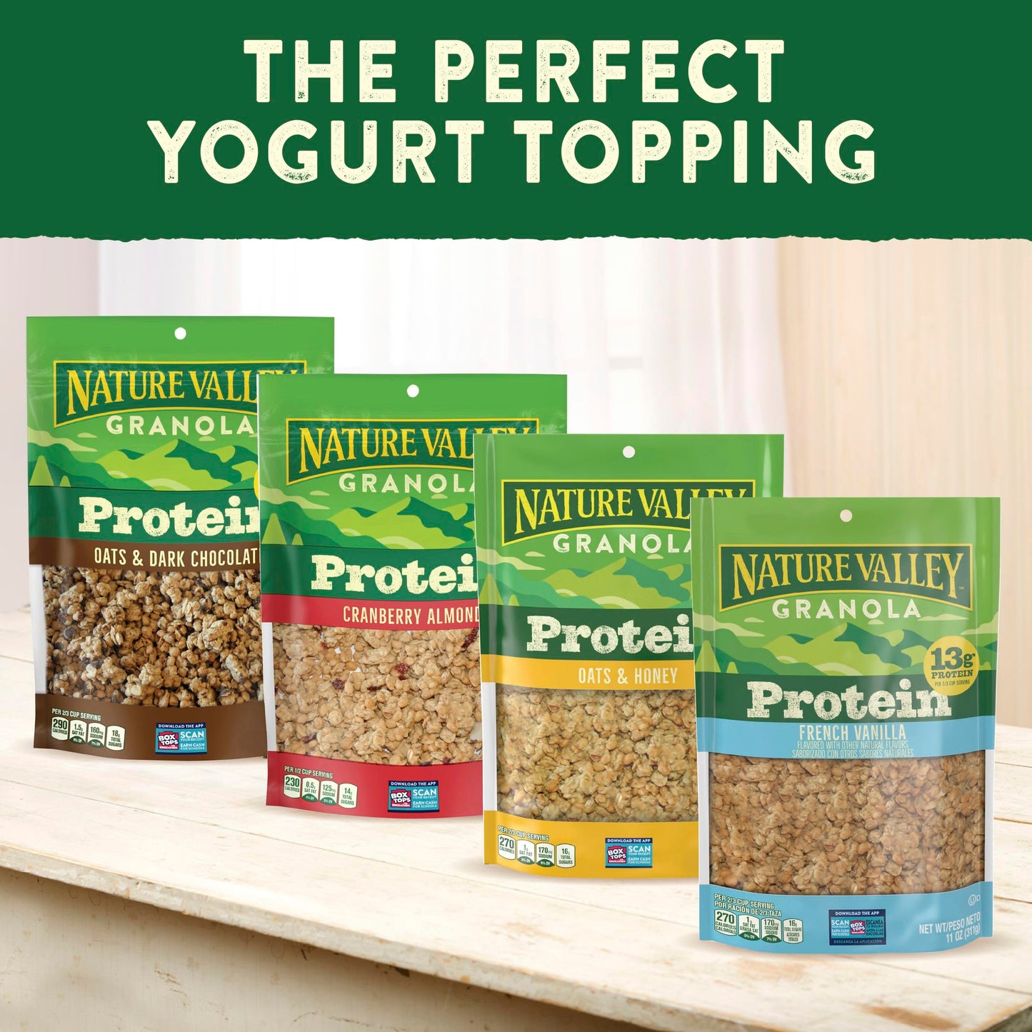 Nature Valley Protein Granola, French Vanilla Flavored, Resealable Bag, 11 oz