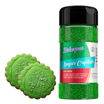 Bakerpan Sugar Sprinkles for Baking - 7 Ounce leaf Green Decorating Sugar Crystals for Cookies, Cake Pops, Ice Cream (Made in US