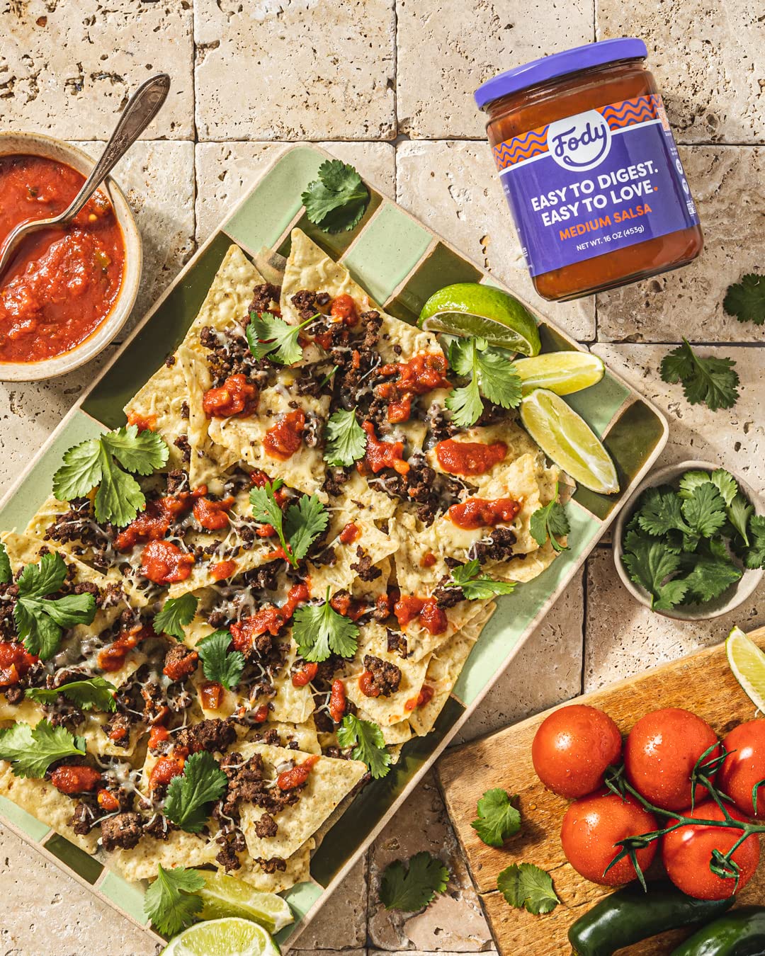 Fody Foods Vegan Medium Salsa, Chunky Tomato Jalapeno Salsa, Low Fodmap Certified, Sensitive Recipe, Gut & Ibs Friendly, 16 Ounc