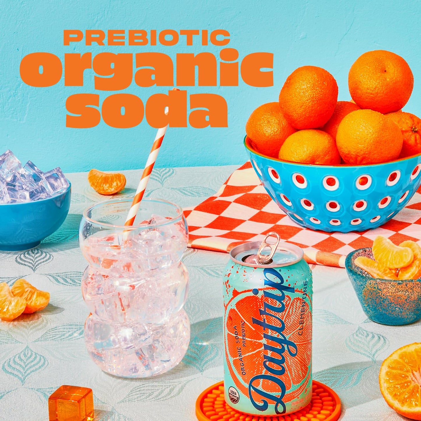 Daytrip Sparkling Prebiotic Soda - Low Calorie, Fiber Enriched, USDA Organic, 12oz