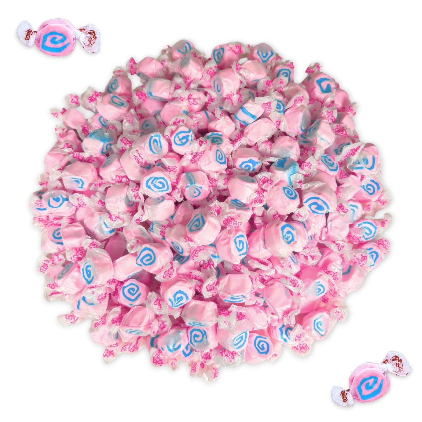 Premium Cotton Candy Saltwater Taffy Chewy Candy Bulk 1 Lb Bag 60+ Pieces Individually Wrapped, Nut & Gluten Free Treats (16-Oz)