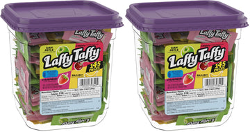 Laffy Taffy Candy, Assorted Fruit Flavored Taffy Candy, Sour Apple, Cherry, Strawberry & Banana Flavors (145 Pieces) (Pack of 2)