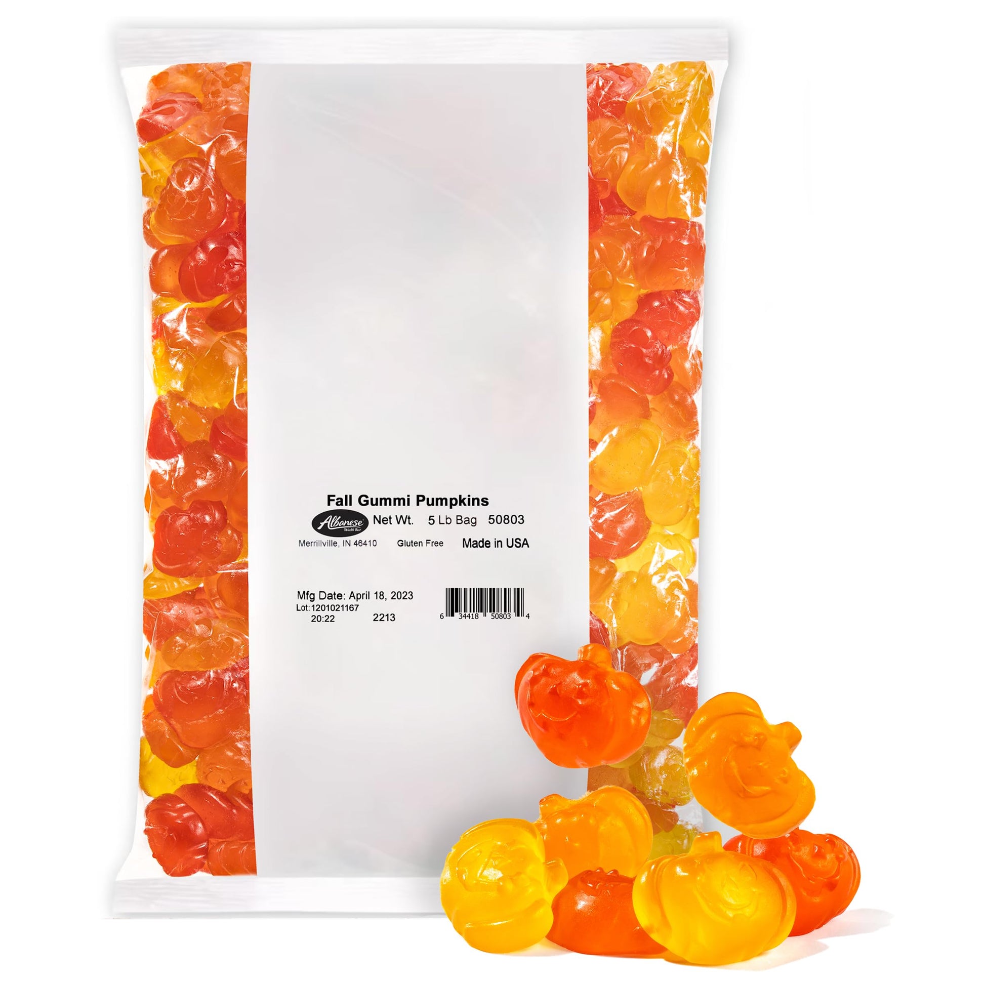 Albanese Worlds Best  Fall Pumpkin Gummies  Halloween Candy  5lb Bag for Halloween Party Favors
