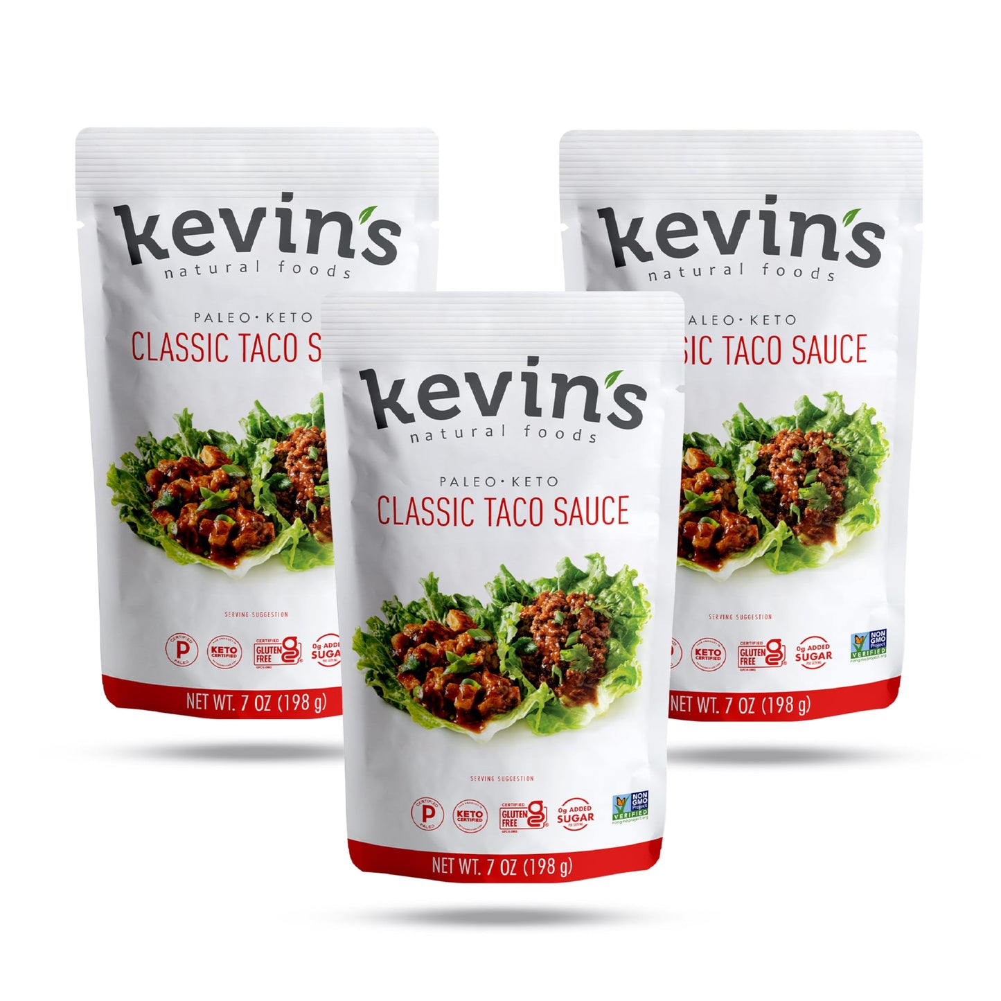 Kevin's Natural Foods Classic Taco Sauce - Keto and Paleo Simmer Sauce - Stir-Fry Sauce, Gluten Free, No Preservatives, Non-GMO 