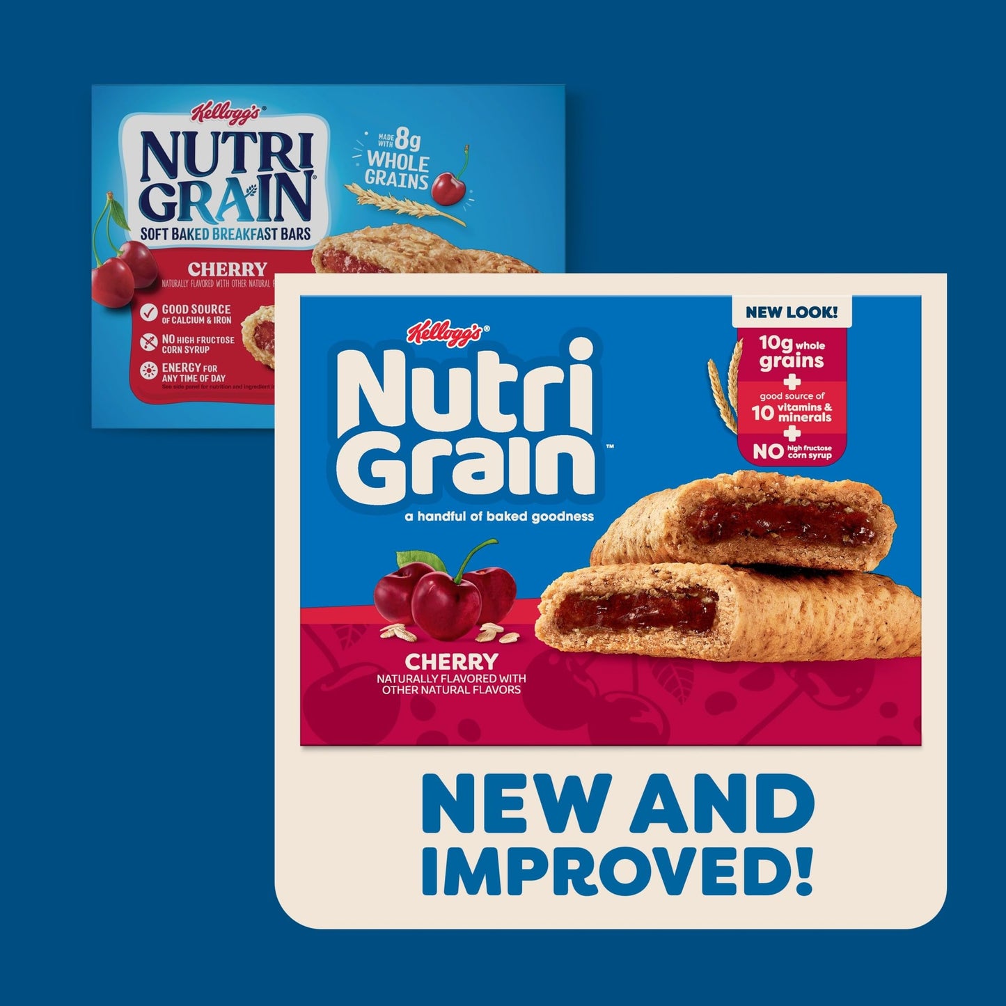 Nutri Grain Soft Baked Breakfast Bars, Whole Grain Cherry, 10.4oz Box, 6 Boxes (48 Bars)
