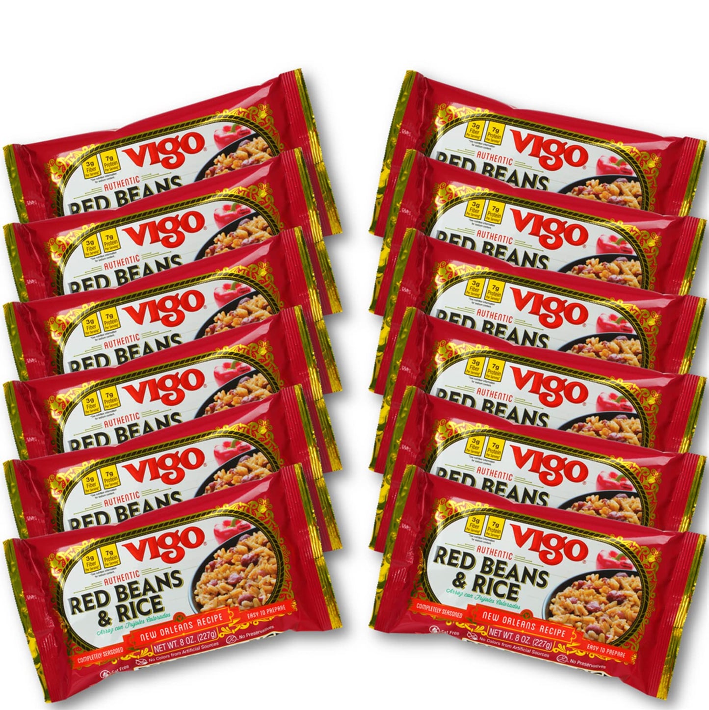 Vigo Authentic Red Beans & Rice, Low Fat, 8oz, Pack of 12, Model 49-500