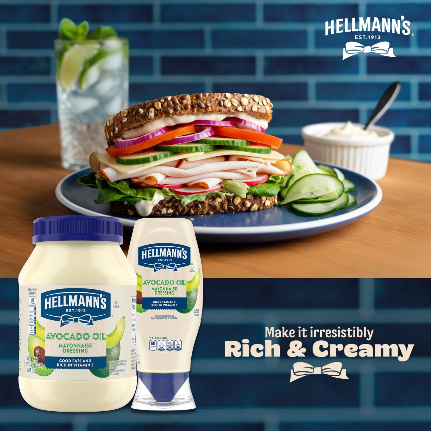 Hellmann'S Mayonnaise Dressing Avocado Oil Quality Ingredients With Good Fats, Rich In Vitamin E 11.5 Fl Oz