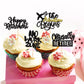 Rssta i Cupcake Toppers, Happy Retirement, Glitter, Paper, 2.4-4.5 inches, Design 3 Black, Party Decorations, 24 Pack