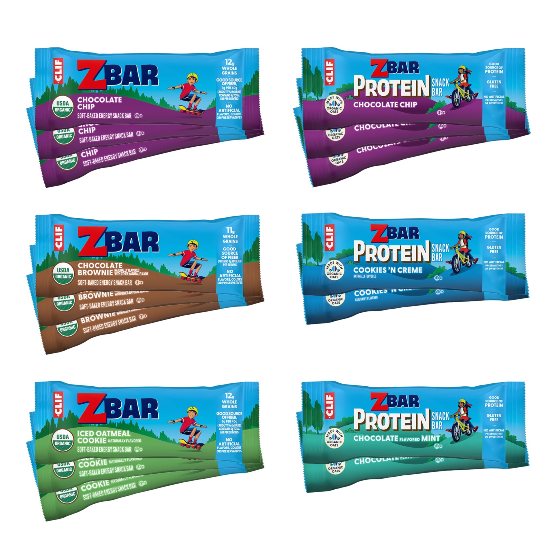 Zbar And Zbar Protein - Variety Pack - Made With Organic Oats - Non-Gmo - Soft-Baked Energy Snack Bars And Crispy Protein Bars (16 Pack)