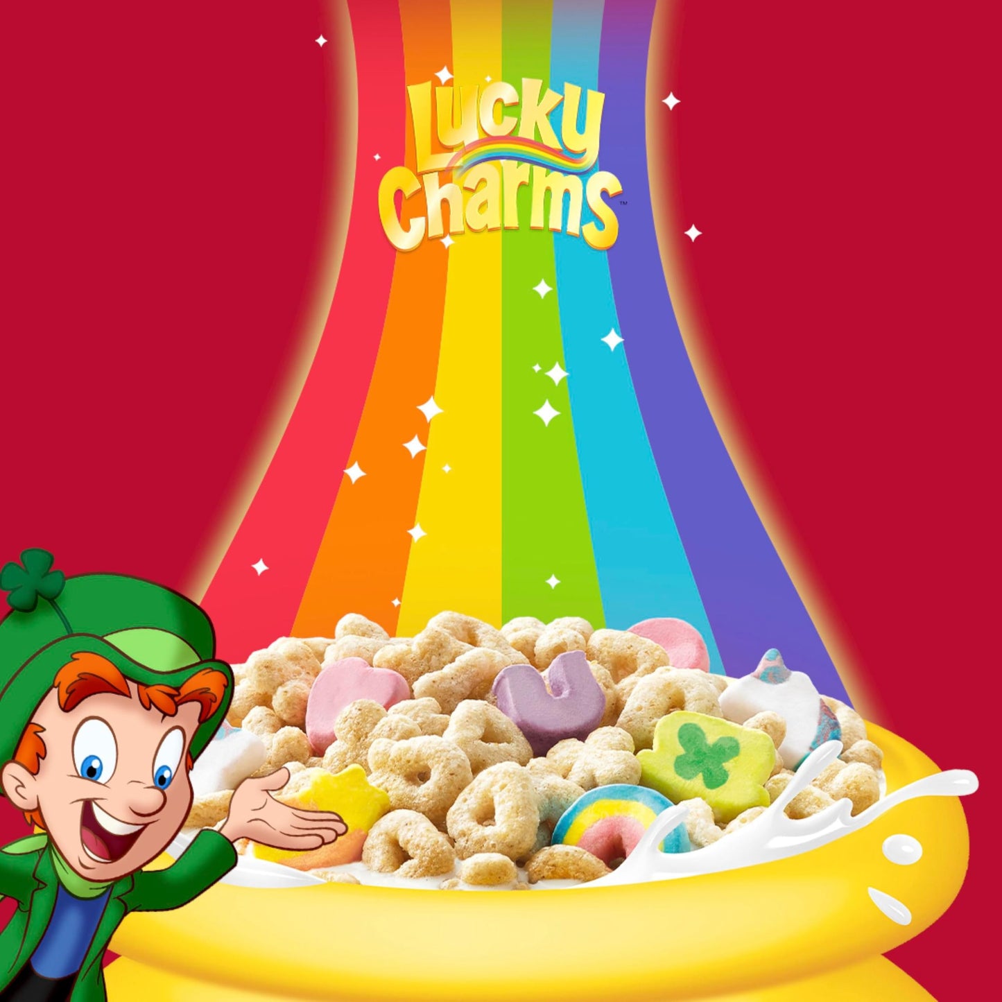 Lucky Charms Gluten Free Cereal with Marshmallows, Kids Breakfast Cereal, Made with Whole Grain, Value Bag, 32 oz