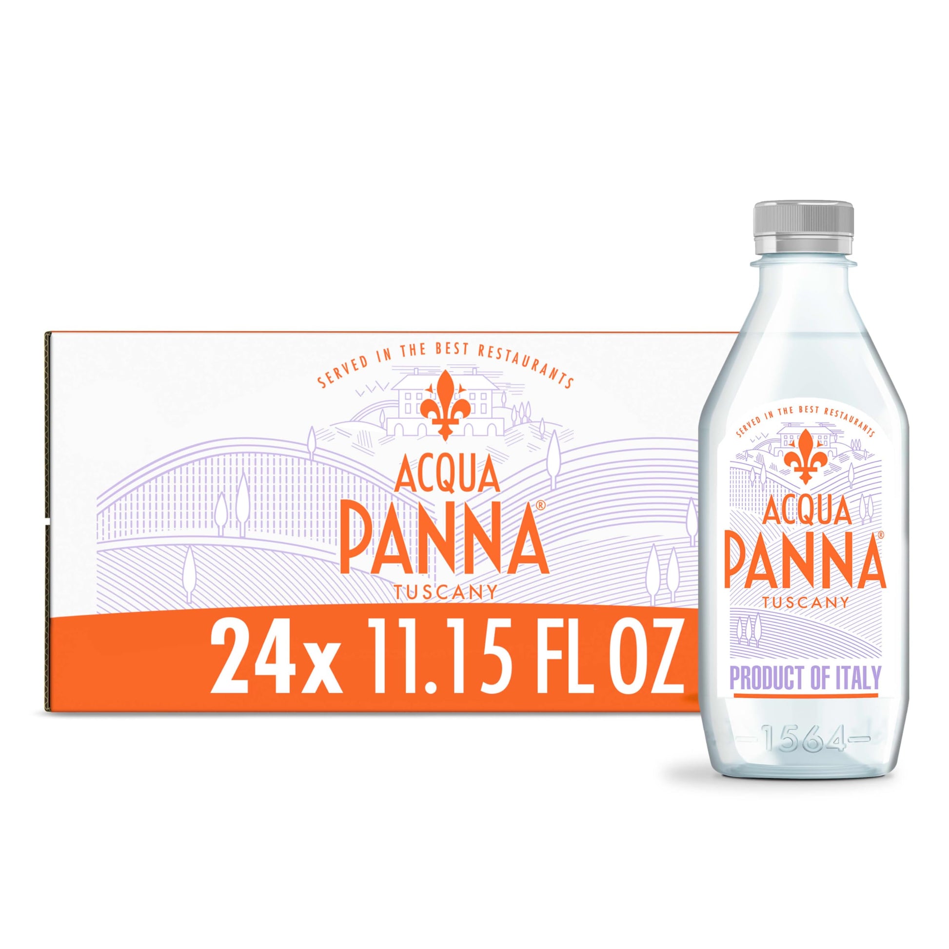 Acqua Panna Natural Spring Water, 11.15 FL OZ Plastic Bottles, Pack of 24