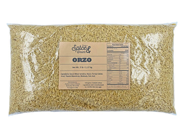 Dasher's Spice & Beans Orzo Pasta Noodles | 100% Durum Semolina Flour | Made in America | 5 lb.