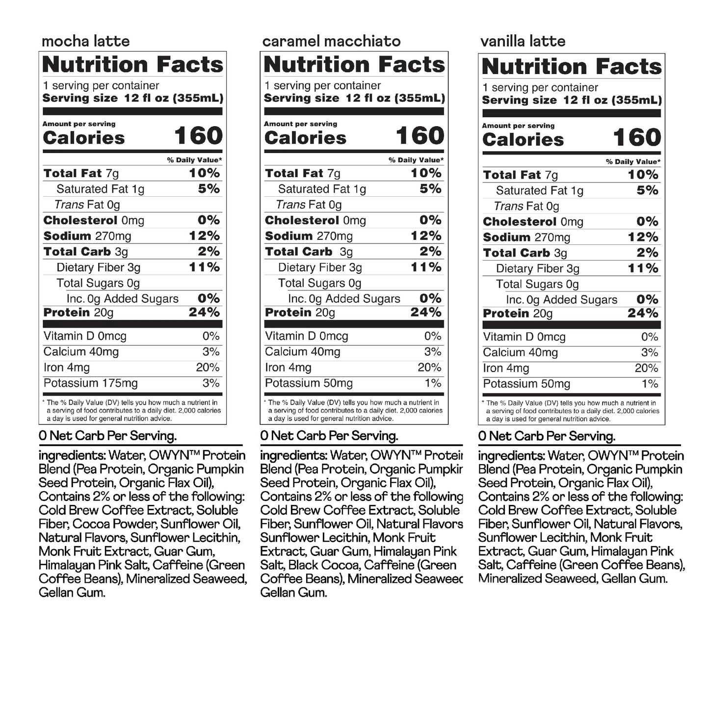 OWYN Only What You Need Doubleshot Protein Coffee Shake, Dairy Free, Vegan, 20g Protein, 180mg Caffeine, 12 Fl Oz (Pack of 12)