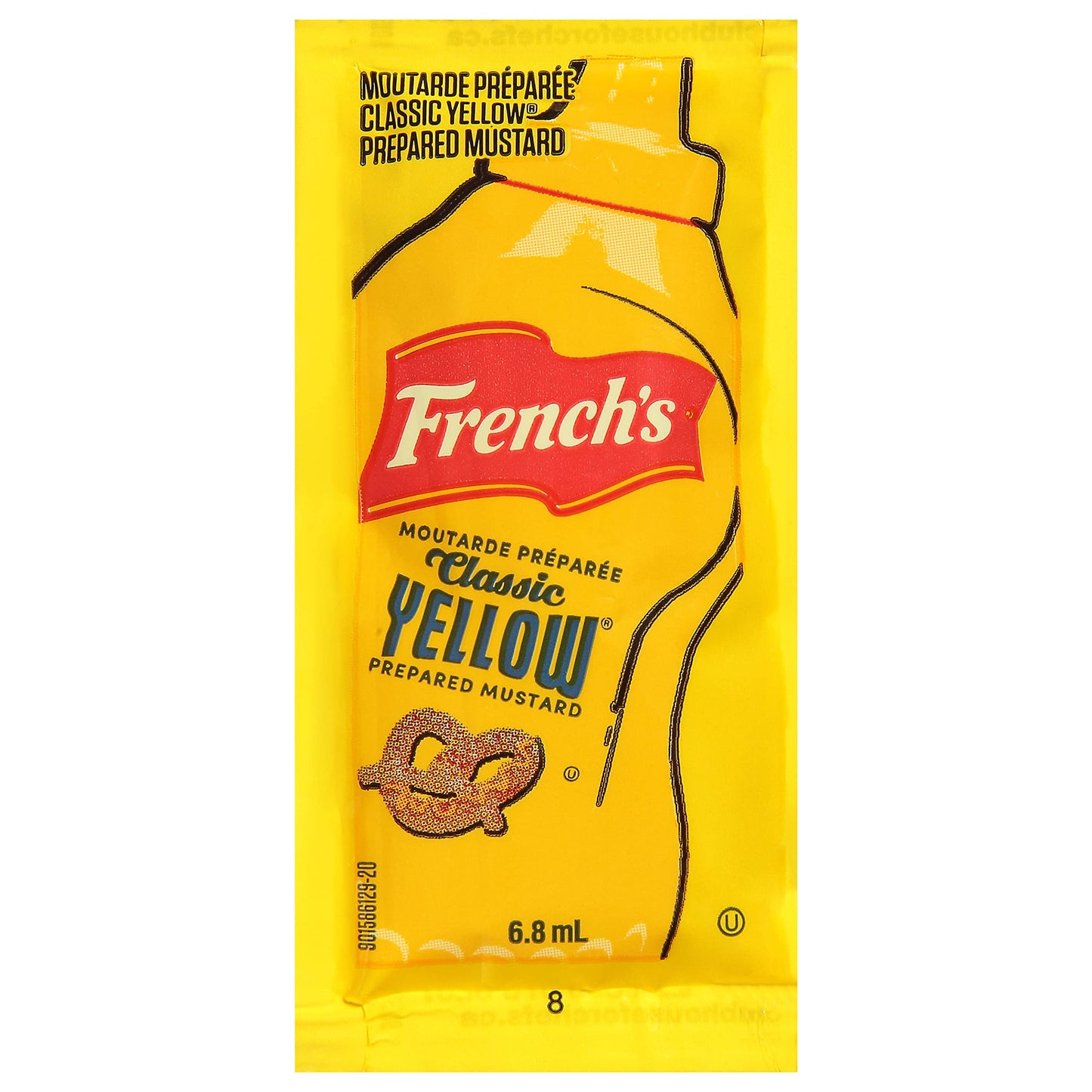 Frenchs Classic Yellow Mustard Packets - 200 Count, Individual Single-Serve Size for Takeout and Delivery