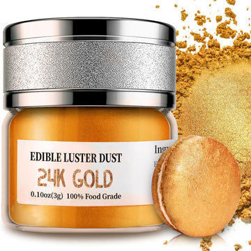 INOCERIS Luster Dust Edible, Food Grade Cake Dust Shimmer Powdered Flavorless Metallic Luster Dust Christmas Food Coloring Powde
