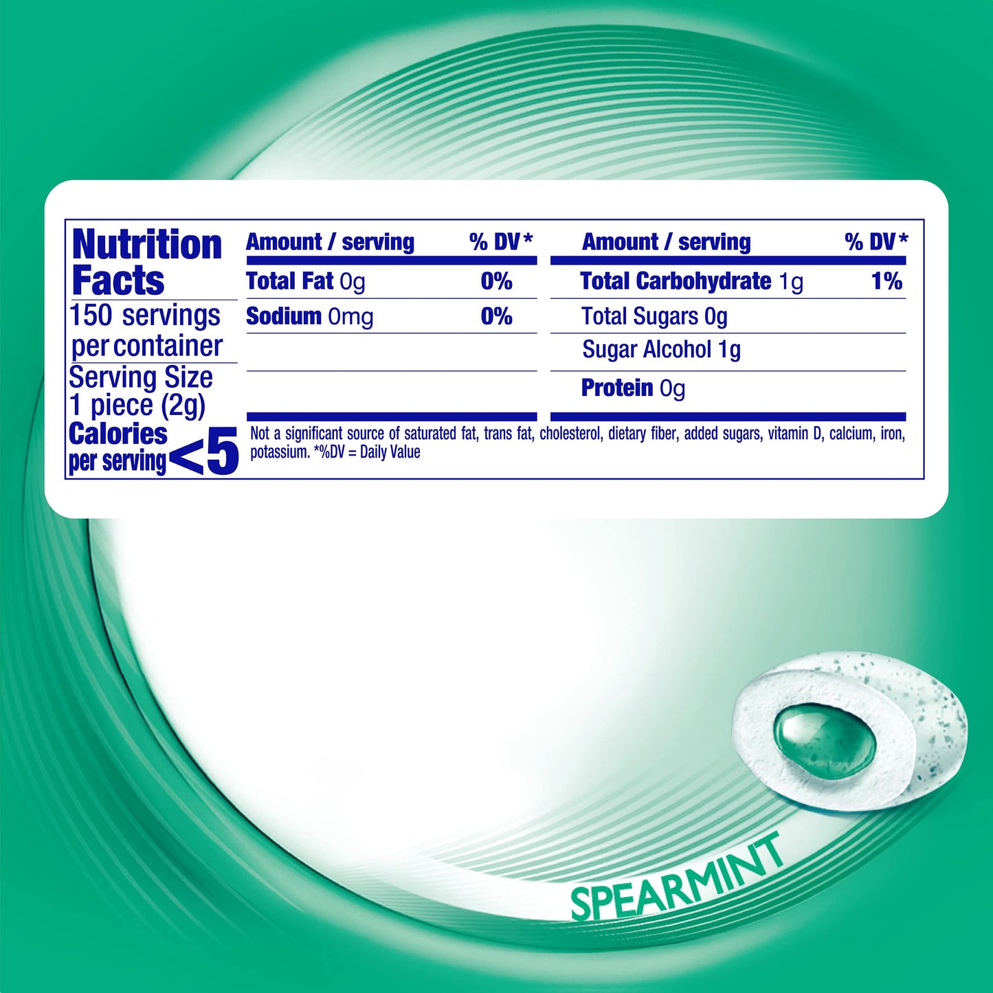 Mentos Pure Fresh Sugar-Free Chewing Gum with Xylitol, Spearmint, 15 Count (Bulk Pack of 10)