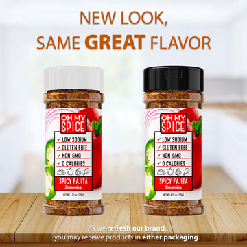 Oh My Spice Spicy Fajita Seasoning | Low Sodium, Gluten Free | 5 Ounce Pack