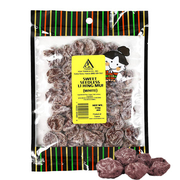 Asia Trans Sweet Seedless Li Hing Mui Crack Seed Plums | Hawaiian Favorite | Naturally Sweet Dried Asian Plum Candy (4 Oz)