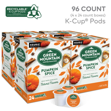 Green Mountain Coffee Roasters Pumpkin Spice Coffee, Keurig Single-Serve K-Cup Pods, Light Roast, 96 Count (4 Packs Of 24)