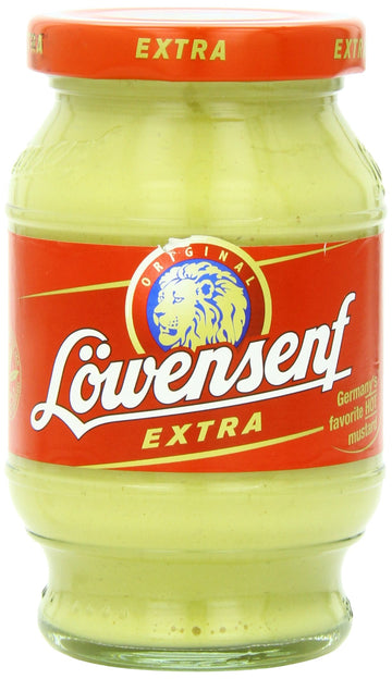 Lowensenf Mustard In Jar, Extra Hot, 9.3 Ounce